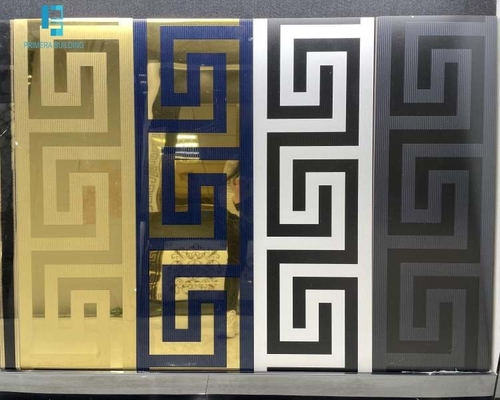Baldosa de porcelana esmaltada superficie dorada para pasillo, decoración de lujo para edificios de 300x600mm