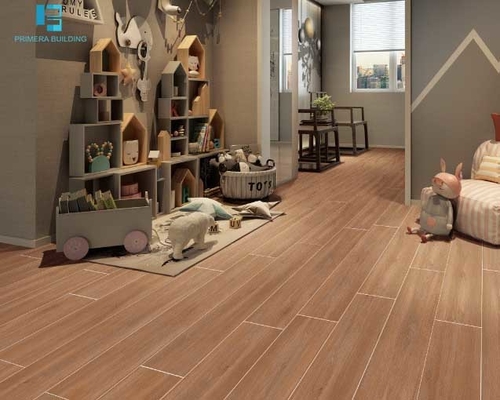 El tablón de madera mira el color marrón esmaltado rústico de la baldosa cerámica del piso y de la pared de Matt 200x1200m m
